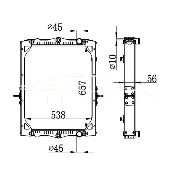 DAF LF45 RADIADOR 1405176 1405413 1407725 NISSENS 61443A