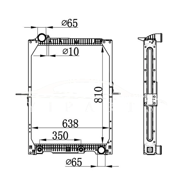 MERCEDES-BENZ NG90 RADIADOR EN 652.501.16.01 NISSENS 62646A